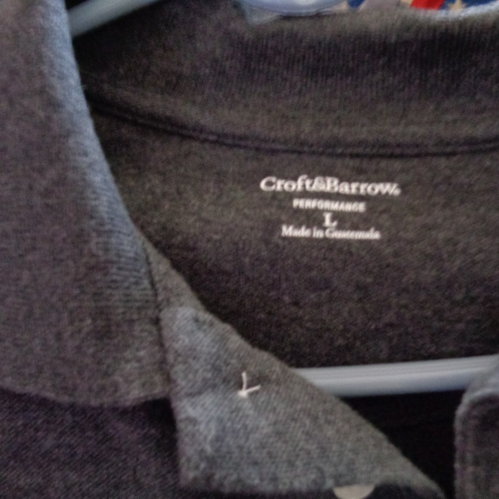 Croft and Barrow Gray Henley/ Polo in SIze Large